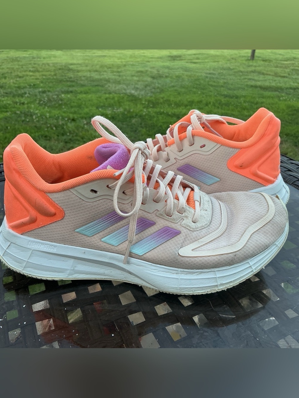 adidas Women's Peach and Lavender Gradient Running Shoes